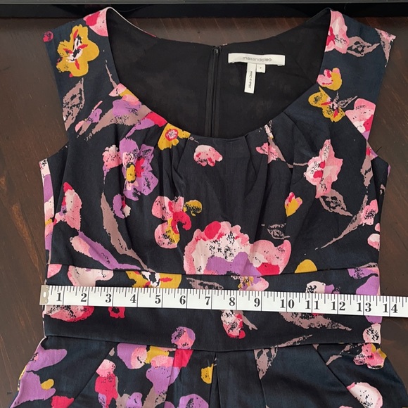Max and Cleo Black Flowered Sleeveless Dress Sz 2 - Picture 7 of 14